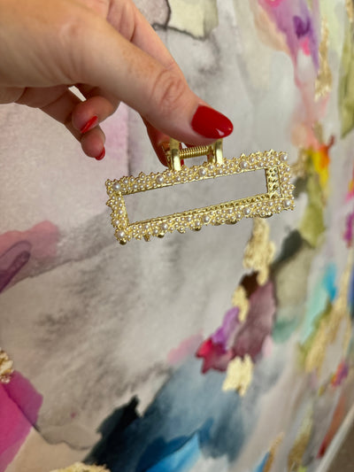 Pearl Rectangle Claw Clip