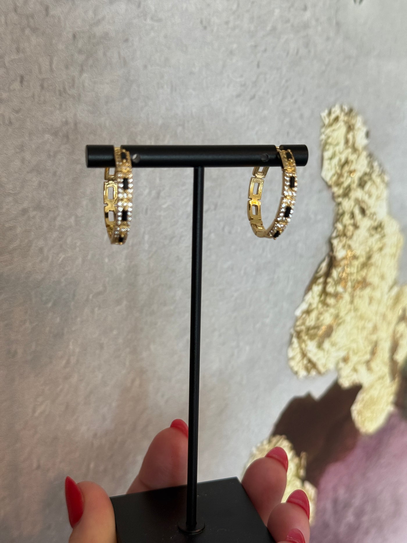 Black Sparkle Hoops