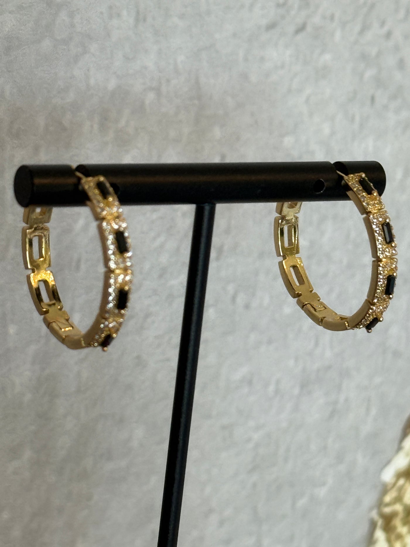 Black Sparkle Hoops