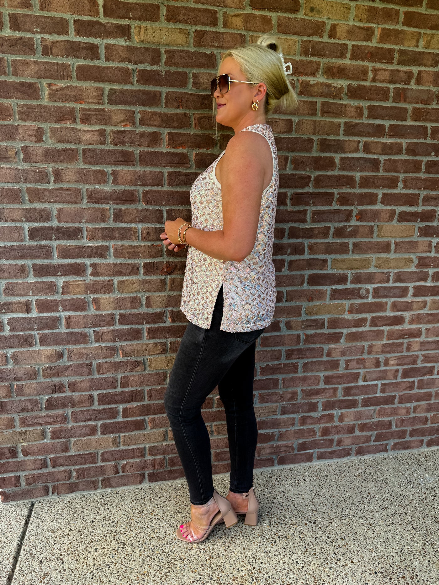 Showstopper Sequin Sleeveless Top