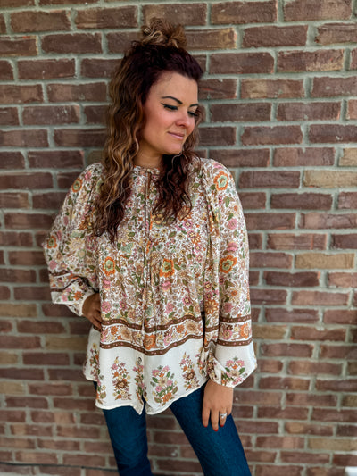 Whimsical Charm Keyhole Blouse