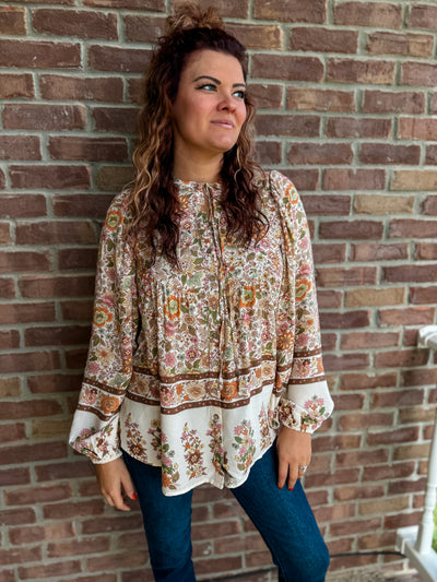 Whimsical Charm Keyhole Blouse