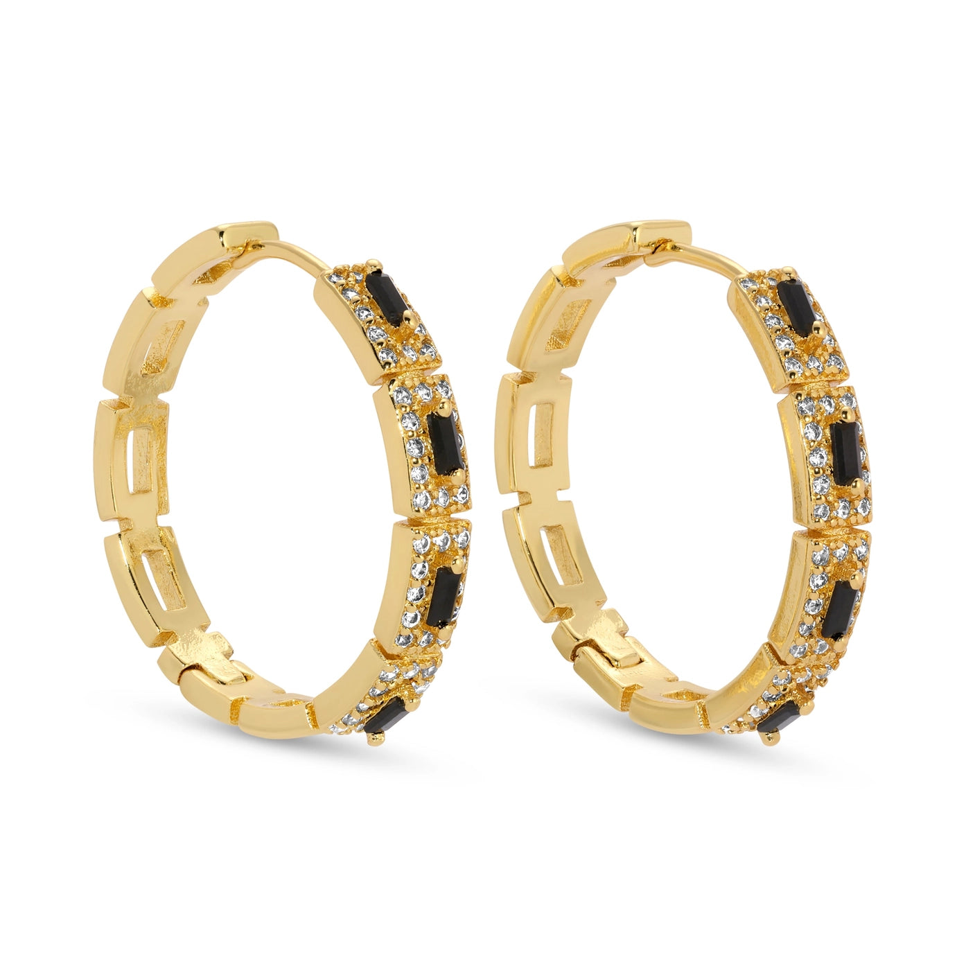 Black Sparkle Hoops