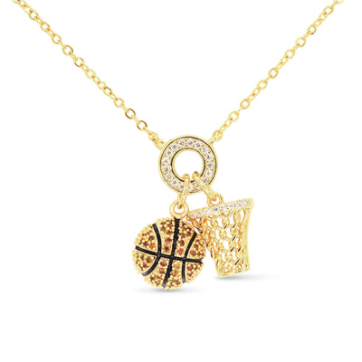 Slam Dunk Sparkle Basketball Necklace
