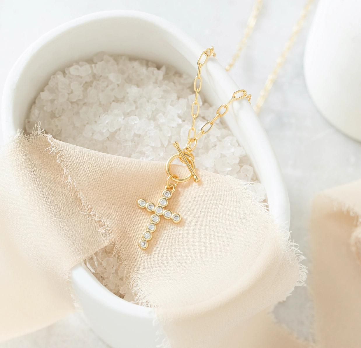 Mini Cross Toggle Necklace
