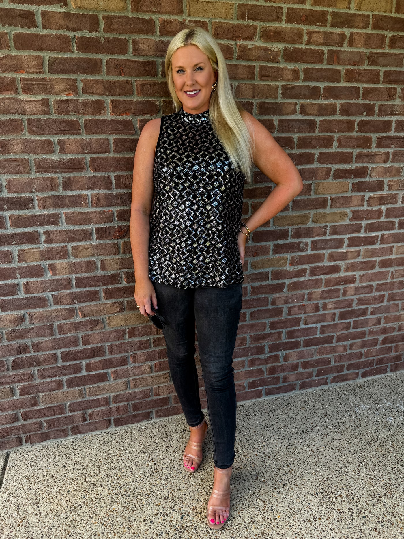 Showstopper Sequin Sleeveless Top