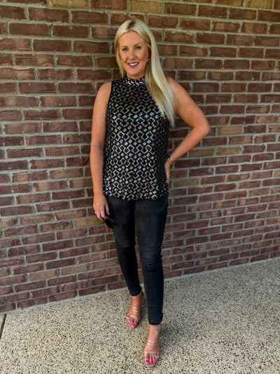 Showstopper Sequin Sleeveless Top
