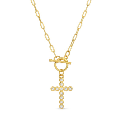 Mini Cross Toggle Necklace