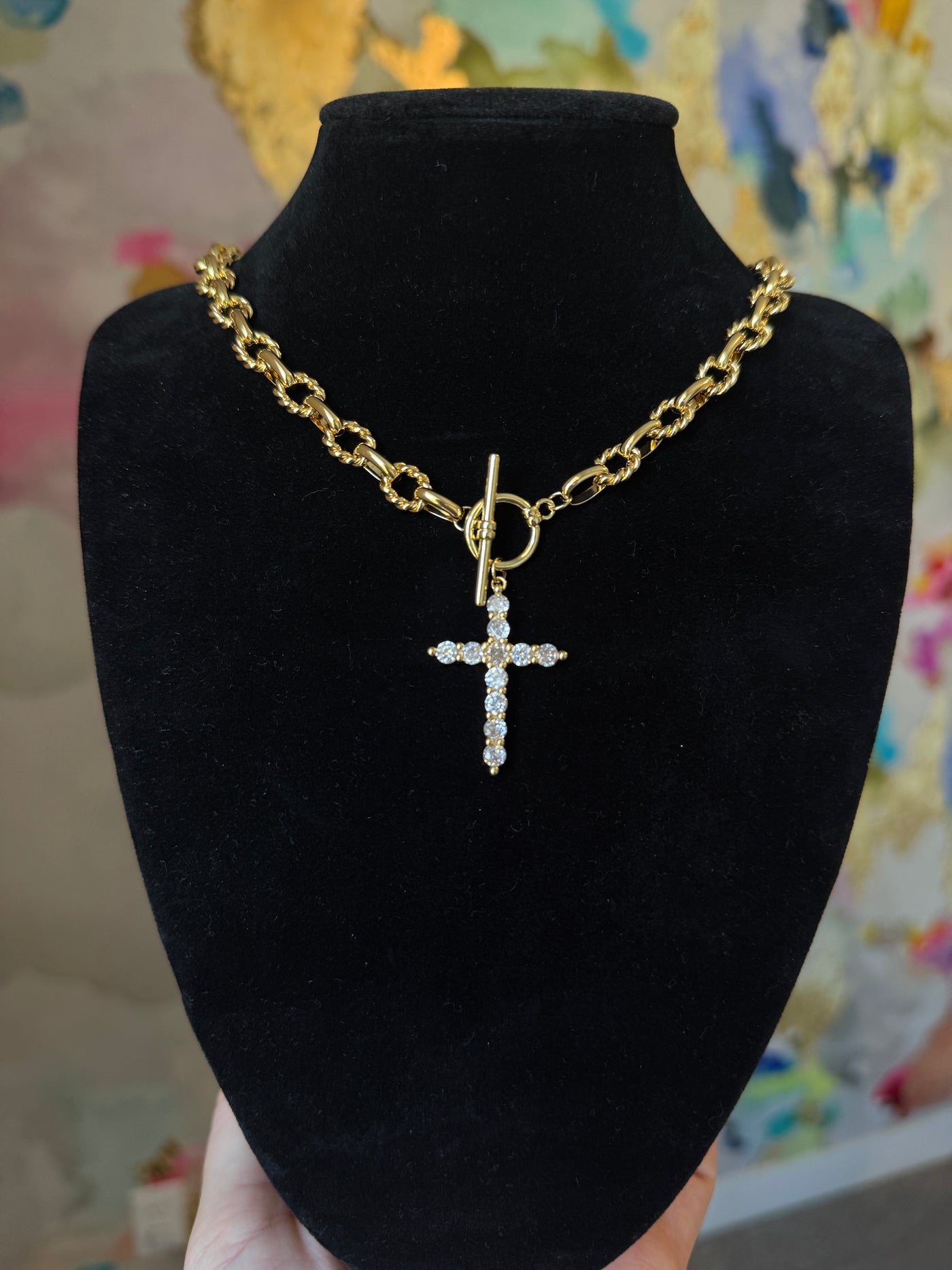 Large Cross Toggle Necklace