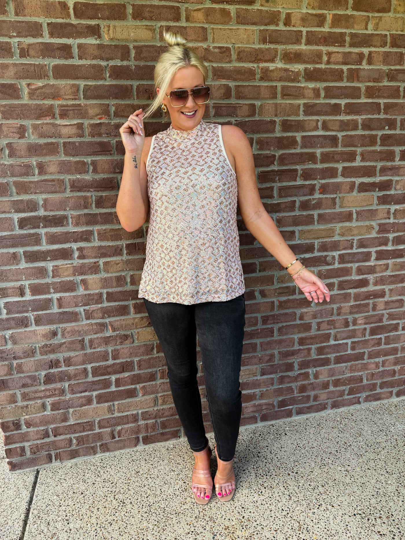 Showstopper Sequin Sleeveless Top