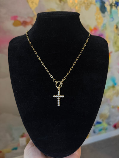 Mini Cross Toggle Necklace