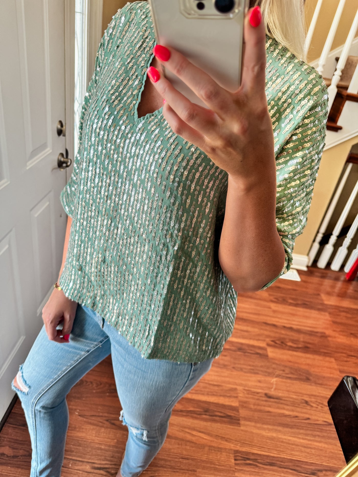 Full Glam V-Neck Blouse