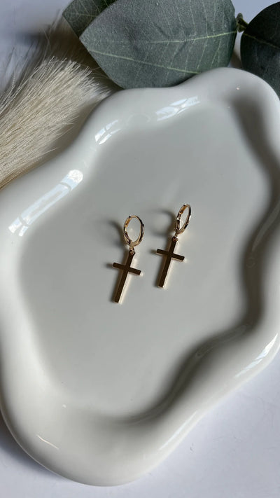 Divine Charm Cross Earrings