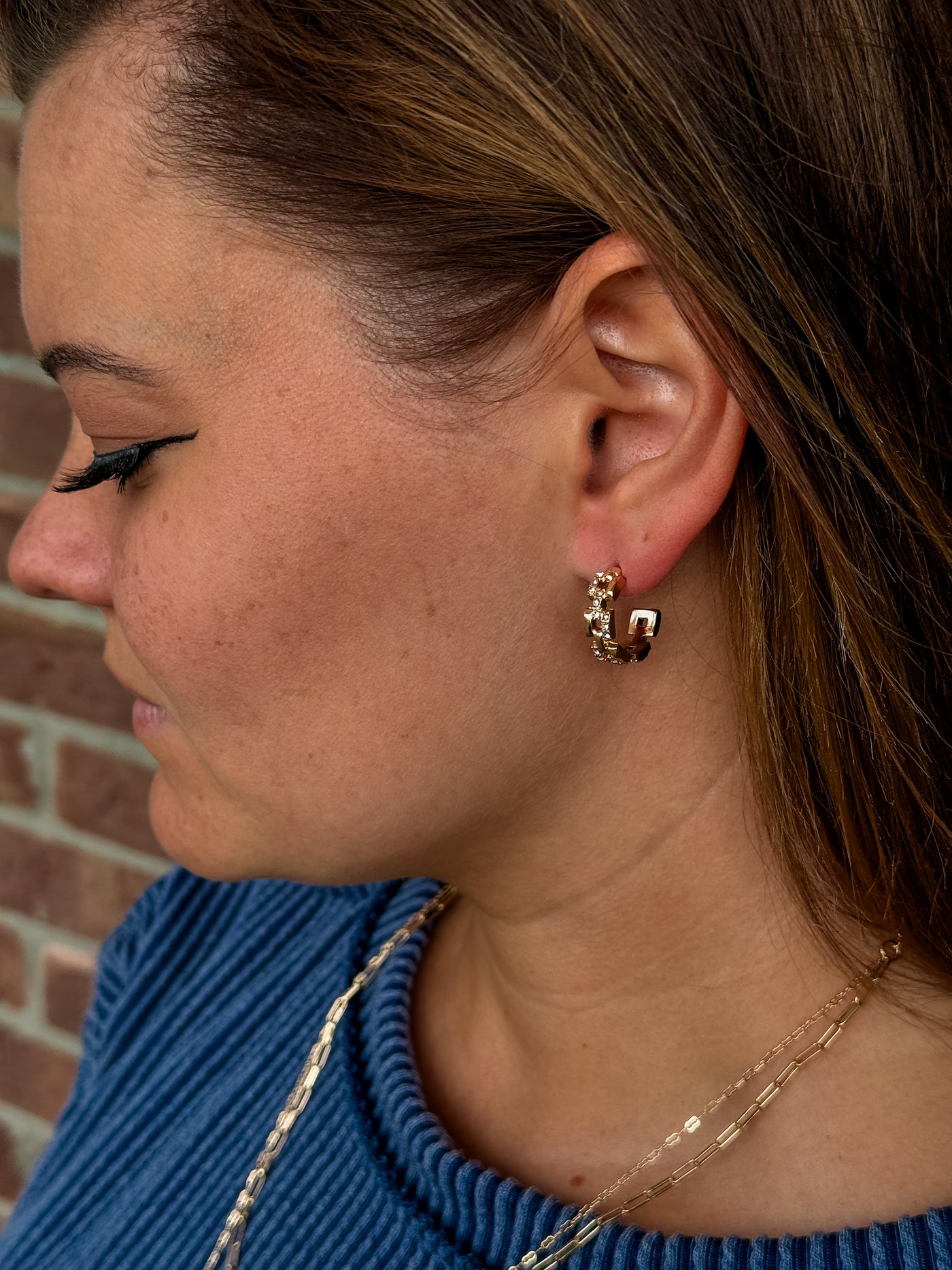 Pave Huggie Hoop Earrings