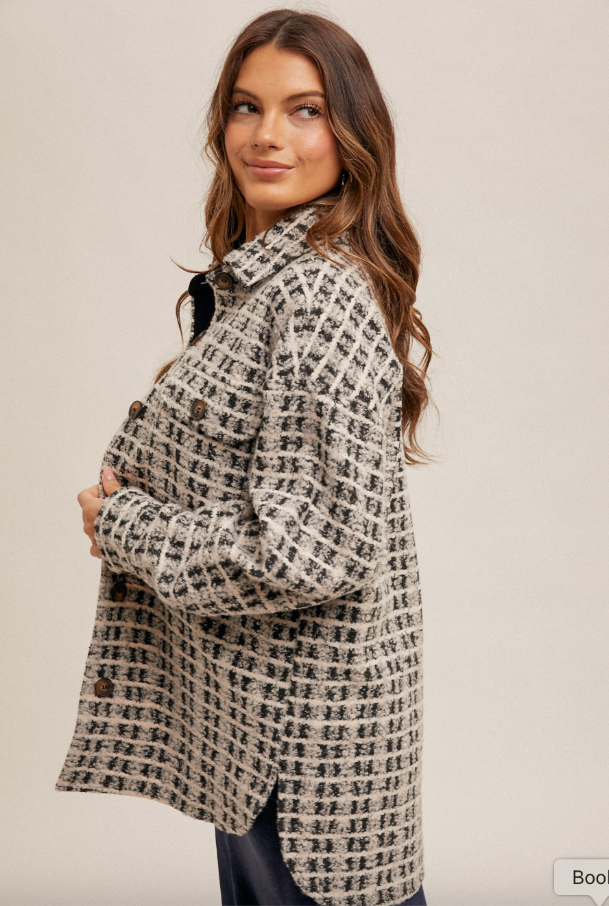Cozy Check Bouclé Shacket