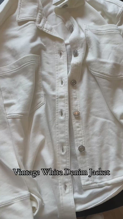 Vintage Soft White Denim Jacket
