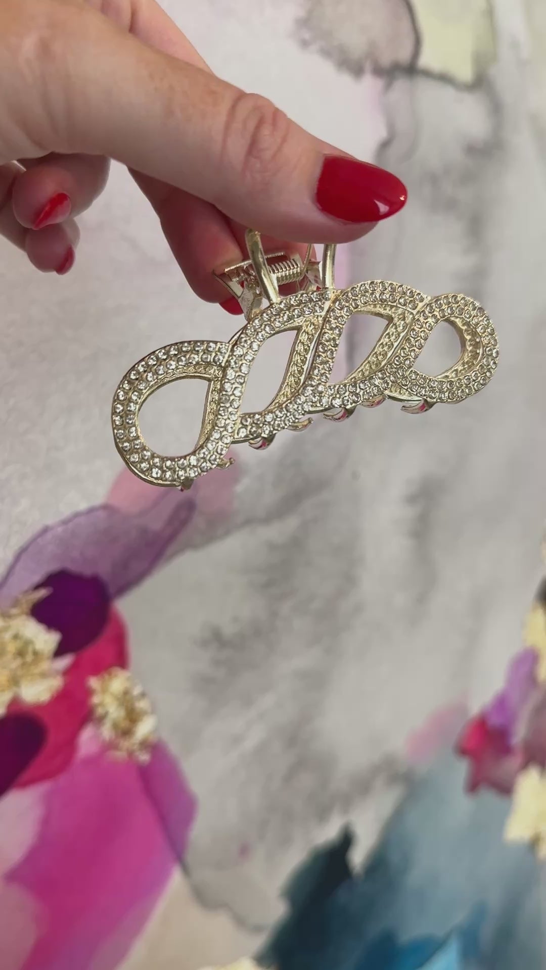 Crystal Looping Claw Clip