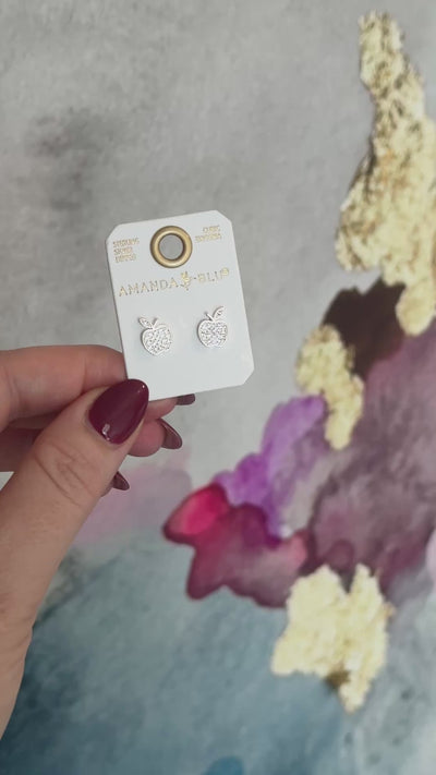 Candy Apple Stud Earrings